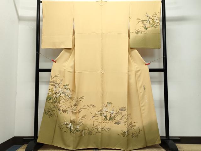 平和屋着物●訪問着 作家物 草花文 金彩 正絹 逸品 CAAW3861vf