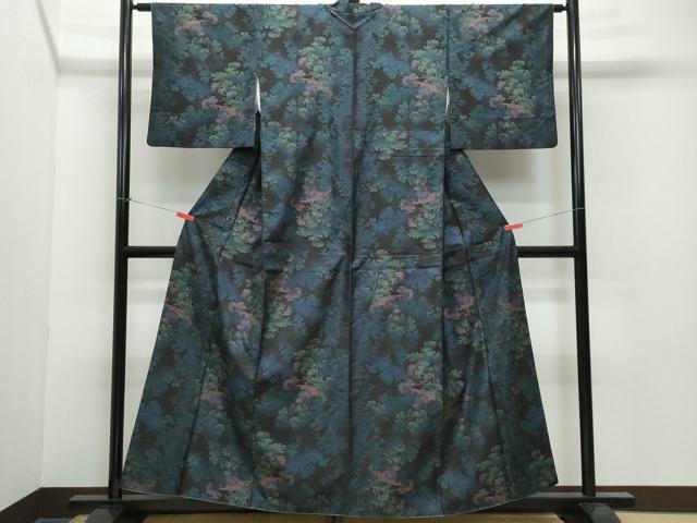 平和屋着物●本場大島紬 9マルキ 風景草木文 正絹 逸品 CAAW3901vf
