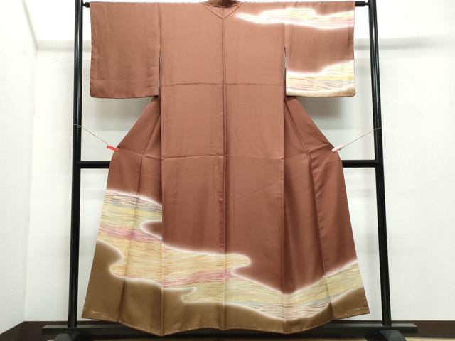 平和屋着物●訪問着 霞文 暈し染め 正絹 逸品 CAAW3928vf