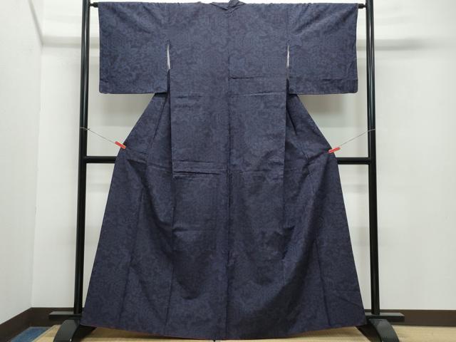 平和屋着物●結城紬 亀甲花唐草文 正絹 逸品 CAAW3950vf