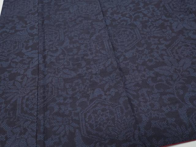 平和屋着物●結城紬 亀甲花唐草文 正絹 逸品 CAAW3950vf