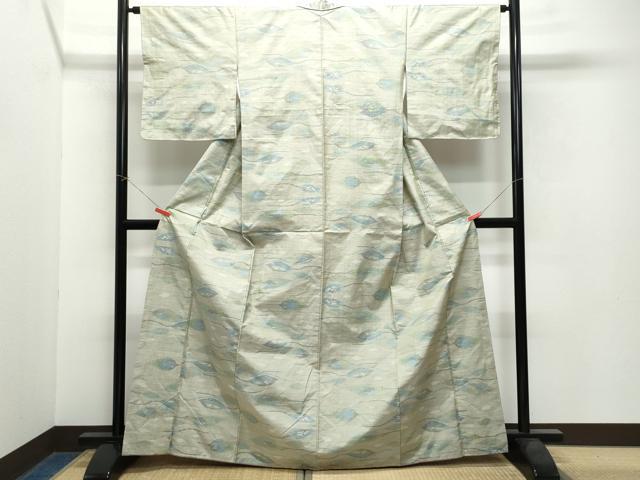 平和屋着物●本場大島紬 舞葉文 総絣 正絹 逸品 CAAW3959vf