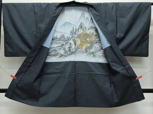平和屋着物●男性 本場大島紬 アンサンブル 80亀甲 総詰め 正絹 逸品 CAAW3966vf