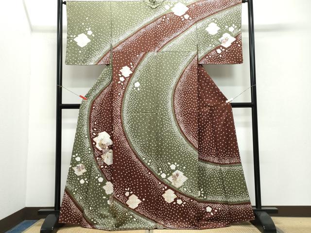 平和屋着物●訪問着 絞り 刺繍 松皮菱花文 金彩 やまと誂製 正絹 逸品 CAAW3982vf