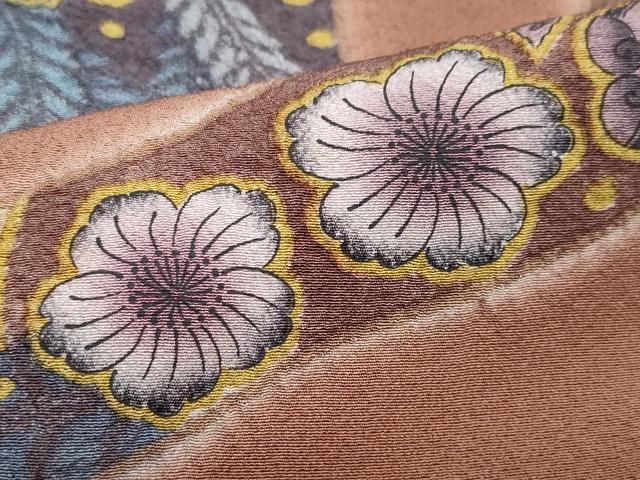 平和屋着物●訪問着 絞り 辻が花 金彩 正絹 逸品 CAAW3987vf