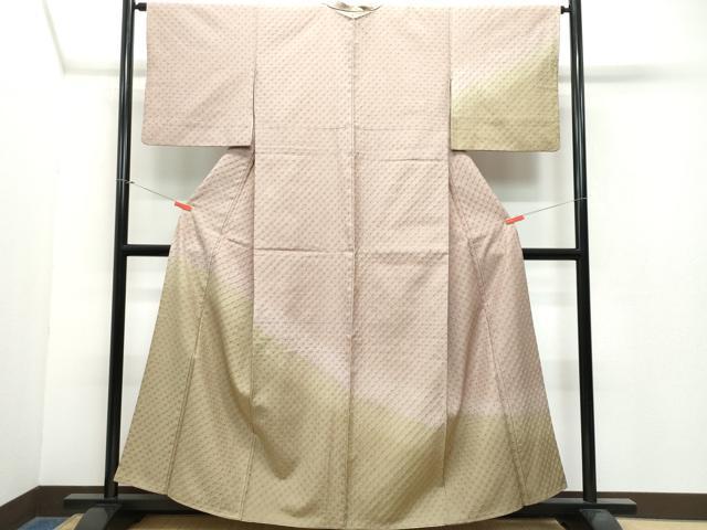 平和屋着物●訪問着 紬地 絞り 霞文 正絹 逸品 CAAW3995vf