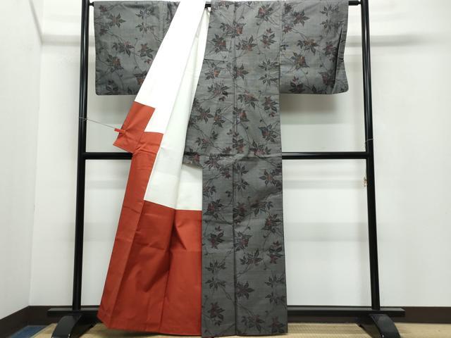 平和屋着物●本場大島紬 9マルキ 枝花文 正絹 逸品 CAAW3996vf