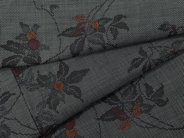 平和屋着物●本場大島紬 9マルキ 枝花文 正絹 逸品 CAAW3996vf