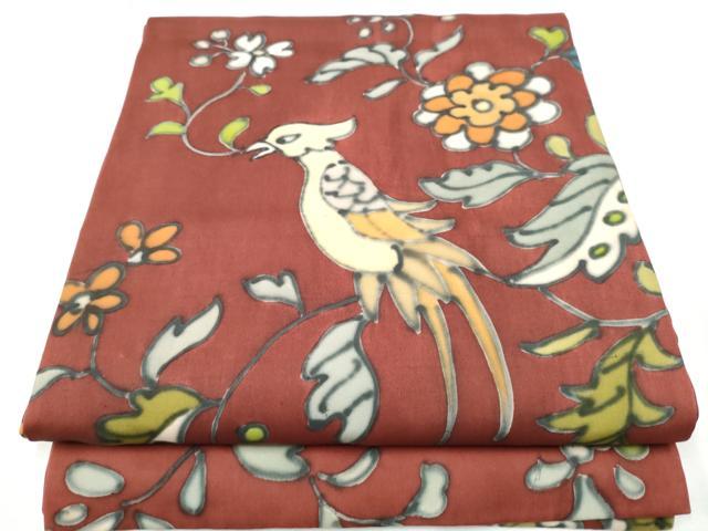 平和屋着物●アンティーク 大正ロマン 丸帯 花喰鳥 正絹 逸品 CAAW4572hy