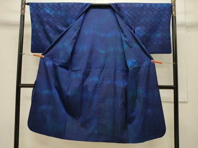 平和屋着物#道中着 リバーシブル 草花地紋 暈し染め ロング丈 正絹 逸品 CAAW4822dy