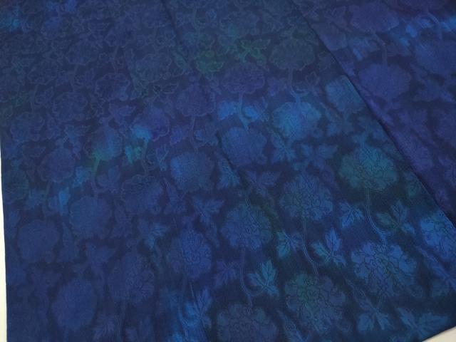 平和屋着物#道中着 リバーシブル 草花地紋 暈し染め ロング丈 正絹 逸品 CAAW4822dy