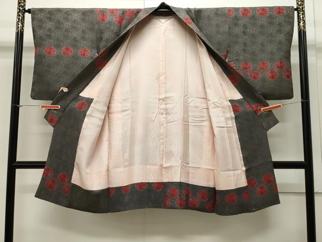 平和屋着物∞道中着 渦巻き文 ロング丈 正絹 逸品 CAAW4940dy