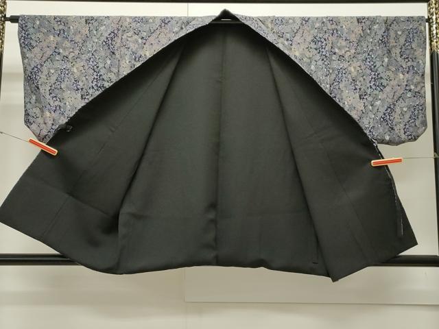 平和屋着物#道中着 リバーシブル 黒地 洗える着物 CAAW4954dy