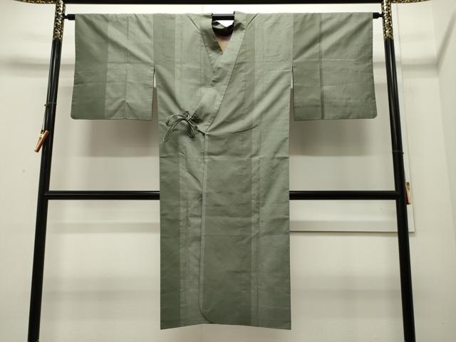 平和屋着物#本場大島紬 道行コート 7マルキ 間道 ロング丈 正絹 逸品 CAAW4964dy