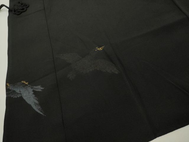 平和屋着物#道中着 寿光織 烏 黒地 金糸 正絹 逸品 CAAW4973dy