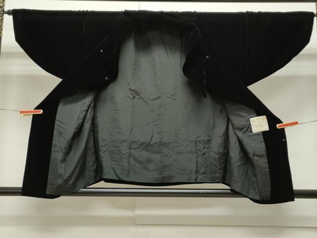 平和屋着物#和装コート ベロア 黒地 CAAW4975dy