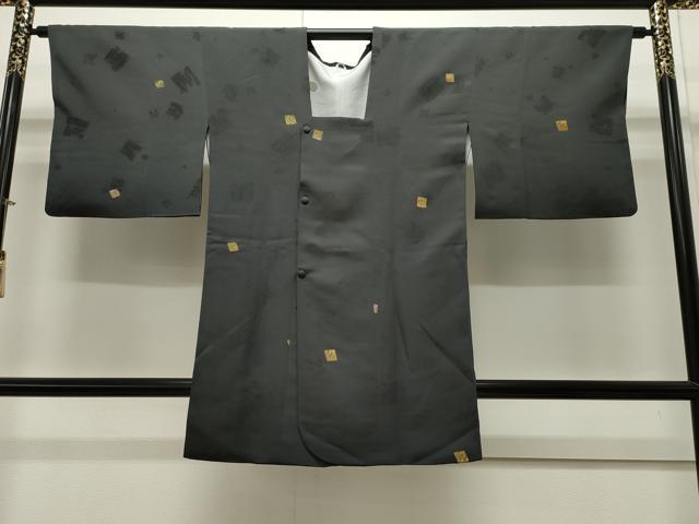 平和屋着物#道行コート 破れ色紙文 ロング丈 正絹 逸品 CAAW4983dy