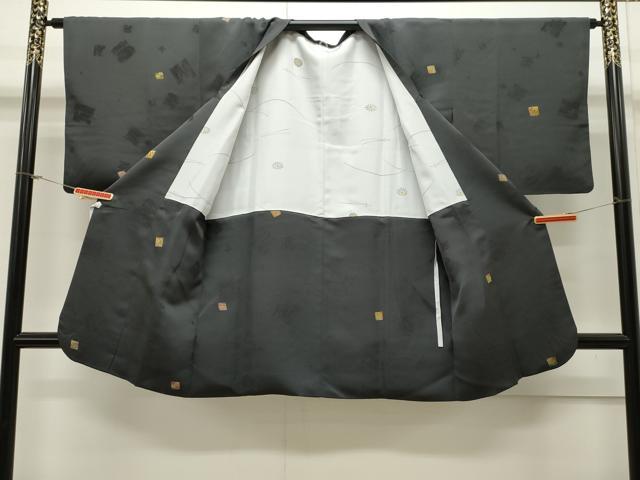 平和屋着物#道行コート 破れ色紙文 ロング丈 正絹 逸品 CAAW4983dy