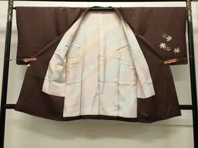 平和屋着物∞道行コート 舞葉文 正絹 逸品 CAAW4988dy