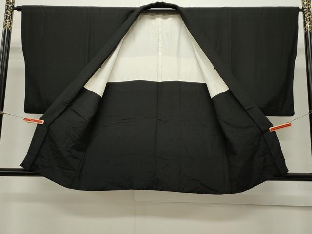 平和屋着物∞男性 紋付羽織 紬地 黒地 正絹 逸品 CAAW5001dy
