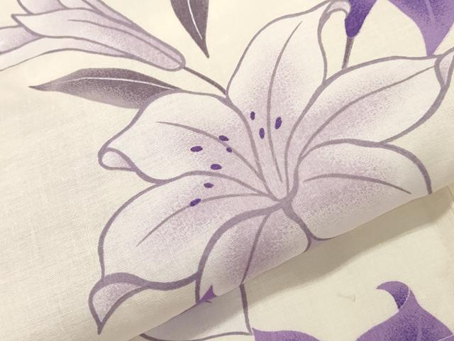 平和屋着物∴夏物 浴衣・つけ帯セット 百合 綿 未使用 CAAW5011dy