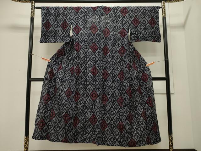 平和屋着物∴夏物 浴衣 有松鳴海絞り 菱花文 綿 逸品 CAAW5017dy