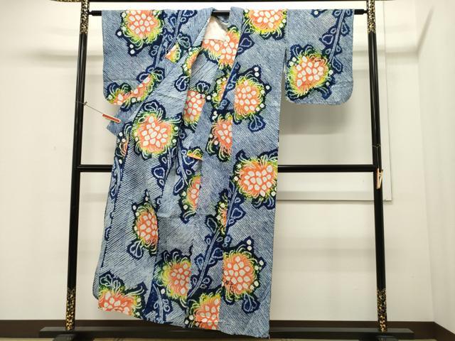 平和屋着物∴夏物 浴衣 有松鳴海絞り 草花文 綿 逸品 CAAW5023dy