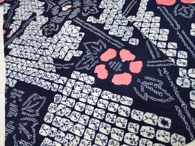 平和屋着物∴夏物 浴衣 有松鳴海絞り 草花文 綿 逸品 CAAW5030dy