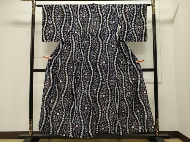 平和屋着物∴夏物 浴衣 有松鳴海絞り 立涌花文 綿 逸品 CAAW5031dy
