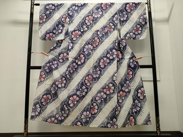 平和屋着物∴夏物 浴衣 有松鳴海絞り 花唐草文 綿 逸品 CAAW5038dy