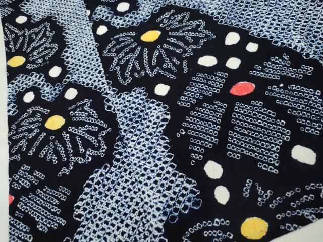 平和屋着物∴夏物 浴衣 有松鳴海絞り 草木文 綿 逸品 CAAW5039dy