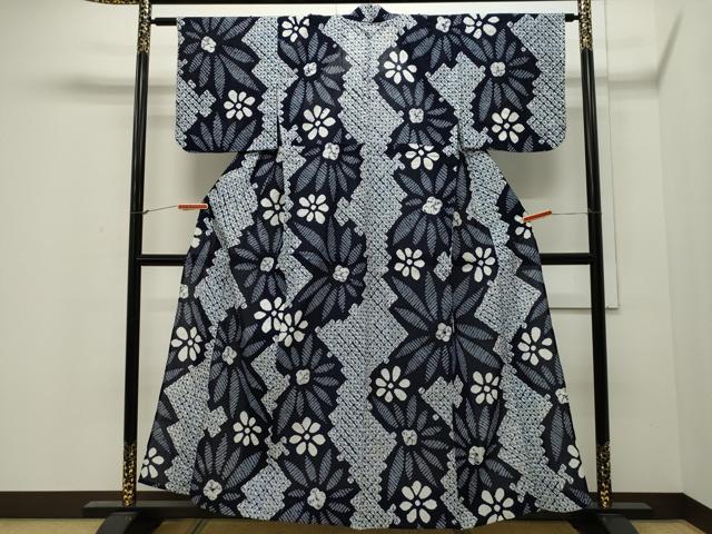 平和屋着物∴夏物 浴衣 有松鳴海絞り 舞花文 綿 逸品 CAAW5040dy