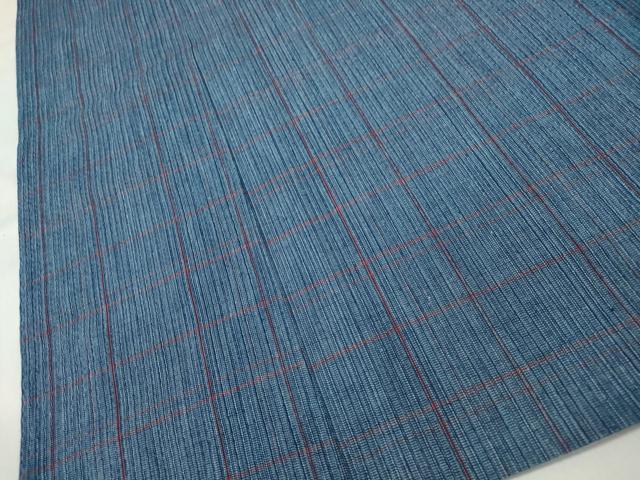 平和屋着物∴夏物 阿波しじら織 浴衣 格子柄 綿 逸品 未使用 CAAW5065dy