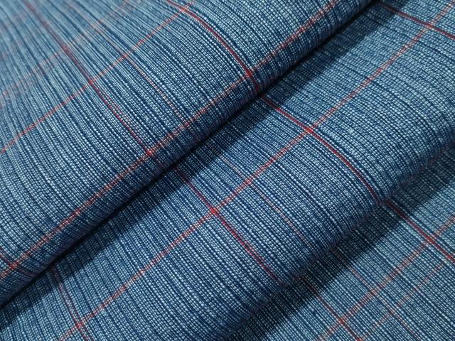 平和屋着物∴夏物 阿波しじら織 浴衣 格子柄 綿 逸品 未使用 CAAW5065dy
