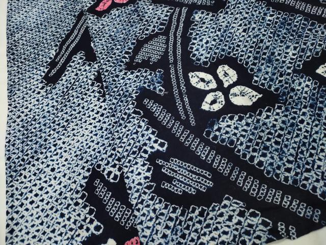 平和屋着物∴夏物 浴衣 有松鳴海絞り 草花文 綿 逸品 CAAW5072dy