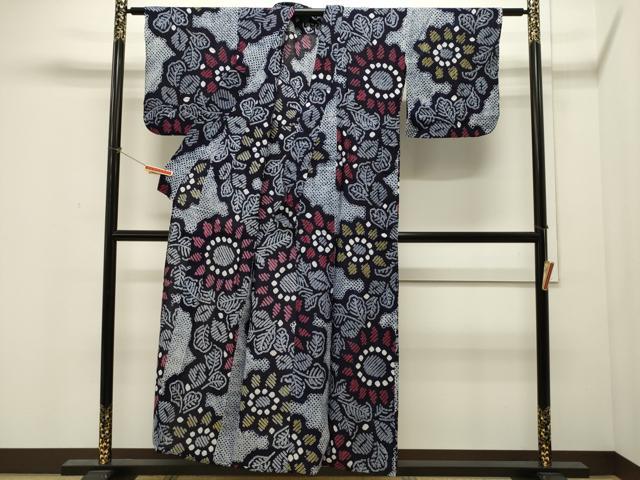 平和屋着物∴夏物 浴衣 有松鳴海絞り 草花文 綿 逸品 CAAW5073dy