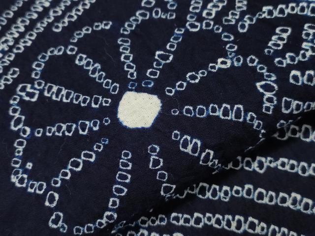 平和屋着物∴夏物 浴衣 有松鳴海絞り 流水花文 綿 逸品 CAAW5080dy