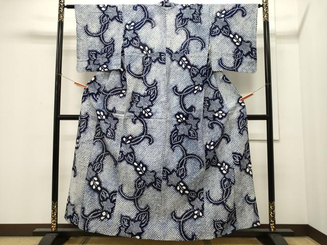 平和屋着物∴夏物 浴衣 有松鳴海絞り 草花文 綿 逸品 CAAW5081dy