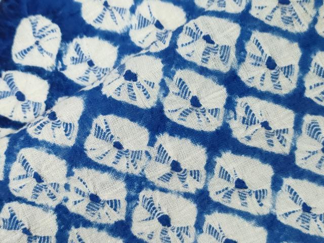 平和屋着物∴夏物 浴衣 有松鳴海絞り 花繋ぎ文 綿 逸品 CAAW5094dy