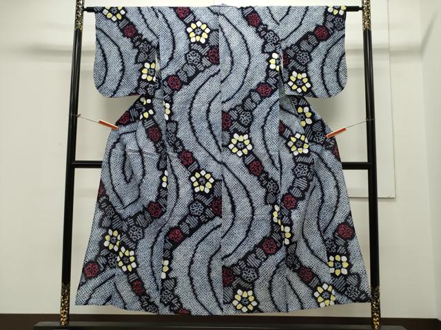 平和屋着物∴夏物 浴衣 有松鳴海絞り 花繋ぎ文 綿 逸品 CAAW5095dy