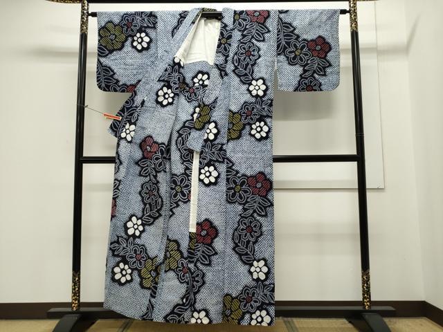 平和屋着物∴夏物 浴衣 有松鳴海絞り 花繋ぎ文 綿 逸品 CAAW5096dy