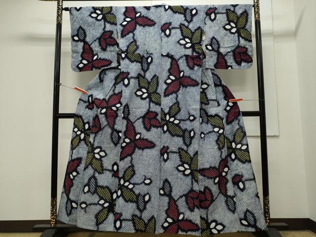 平和屋着物∴夏物 浴衣 有松鳴海絞り 草木文 綿 逸品 CAAW5108dy