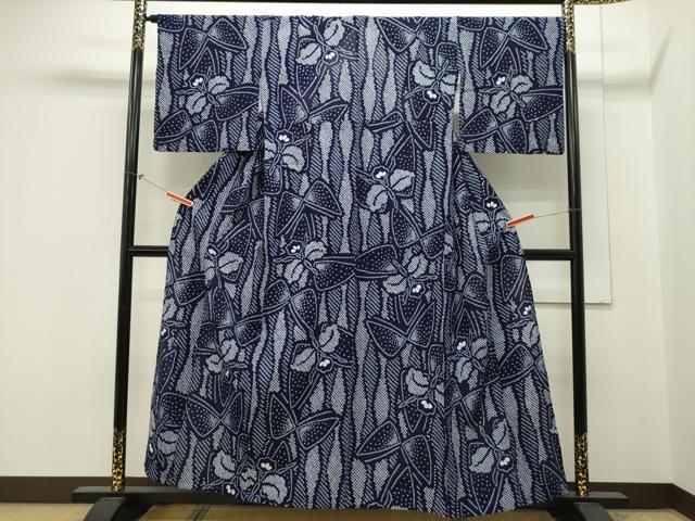 平和屋着物∴夏物 浴衣 有松鳴海絞り 花蝶文 綿 逸品 CAAW5118dy