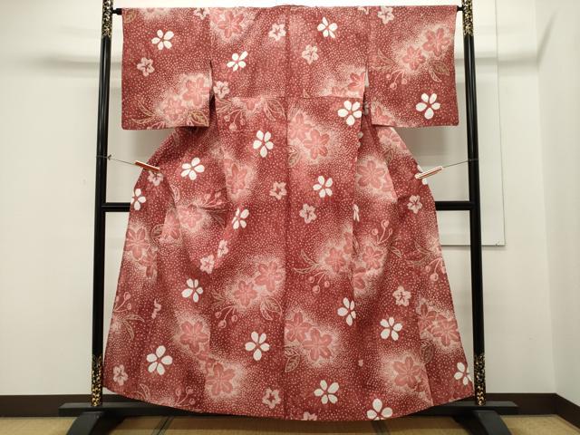 平和屋着物∴夏物 浴衣 有松鳴海絞り 舞花文 綿 逸品 CAAW5133dy