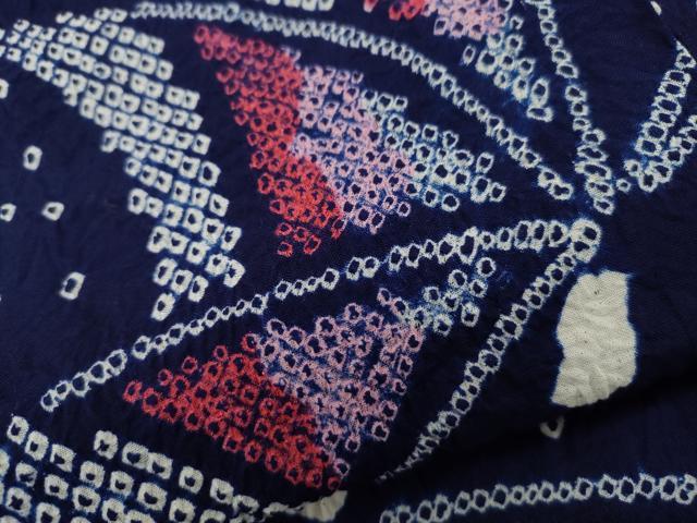 平和屋着物∴夏物 浴衣 有松鳴海絞り 舞蝶文 綿 逸品 CAAW5134dy
