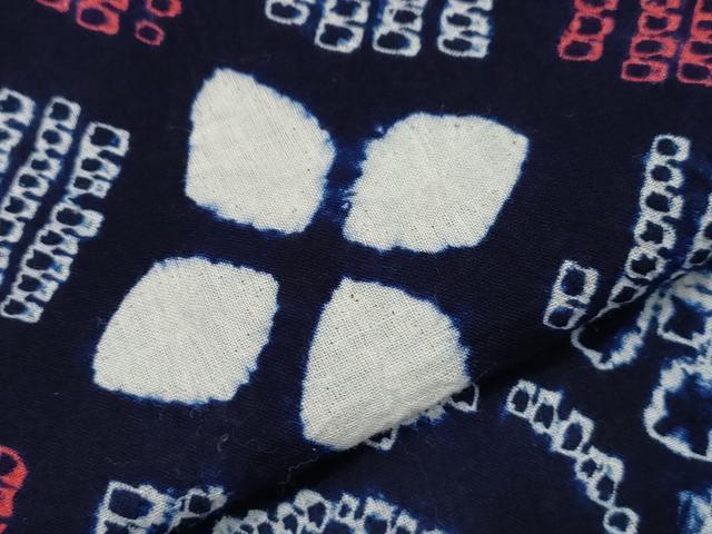 平和屋着物∴夏物 浴衣 有松鳴海絞り 草花文 綿 逸品 未使用 CAAW5136dy