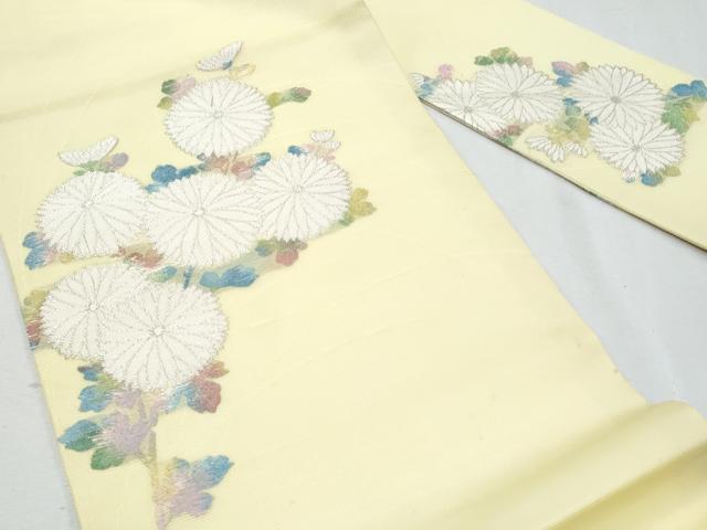 平和屋着物*夏物 九寸名古屋帯 菊 金銀糸 正絹 逸品 CAAW5242fb