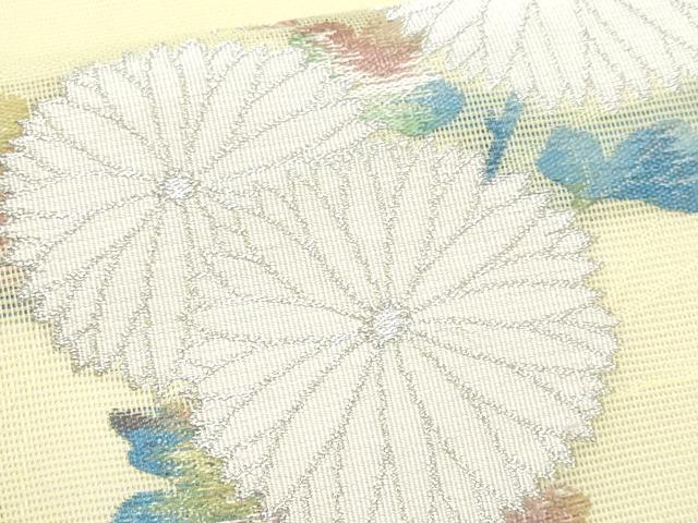 平和屋着物*夏物 九寸名古屋帯 菊 金銀糸 正絹 逸品 CAAW5242fb
