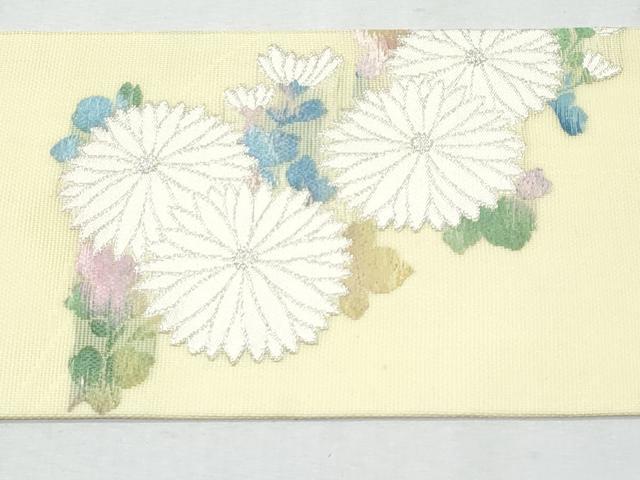 平和屋着物*夏物 九寸名古屋帯 菊 金銀糸 正絹 逸品 CAAW5242fb