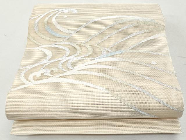 平和屋着物*夏物 八寸名古屋帯 絽綴れ 立波文 金銀糸 正絹 逸品 CAAW5466fb